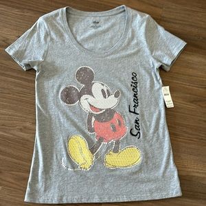 Vintage Disney Store Sequins Mickey T-Shirt (Women’s Medium)